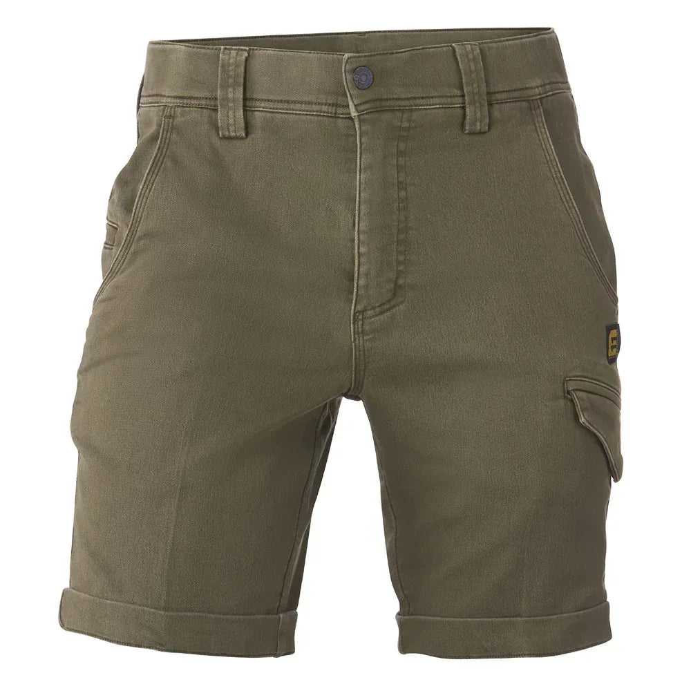 ELEVEN Workwear Fusion Knit Cargo Work Short - Dirty Olive - RSEA Safety Outlet